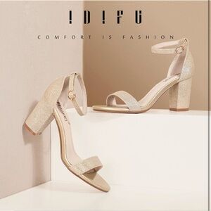 Elegant Beige Chunky Heels